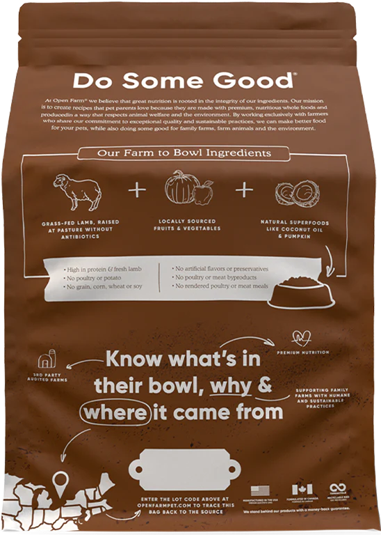OPEN FARM® PASTURE-RAISED LAMB & ANCIENT GRAINS DRY DOG FOOD