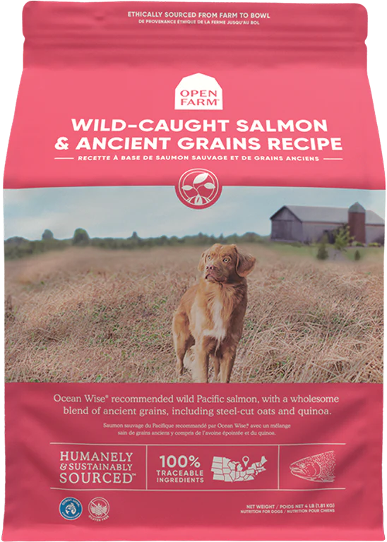 OPEN FARM® WILD-CAUGHT SALMON & ANCIENT GRAINS DRY DOG FOOD