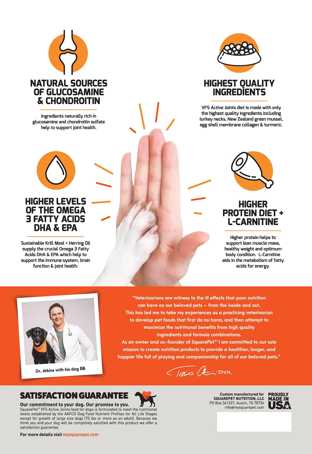 SQUARE PET VFS® ACTIVE JOINTS DRY DOG FOOD