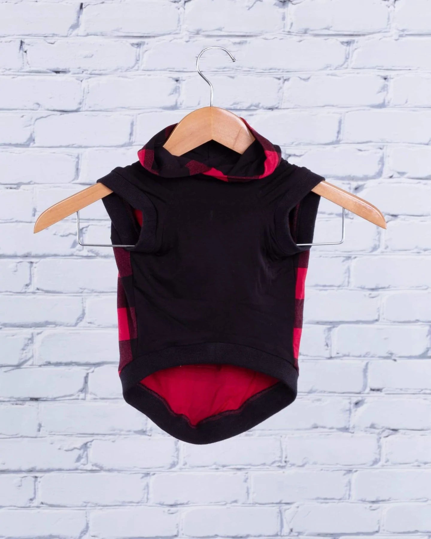 SHARPER BARKER LIGHT-WEIGHT FLEECE HOODIES : RED PLAID