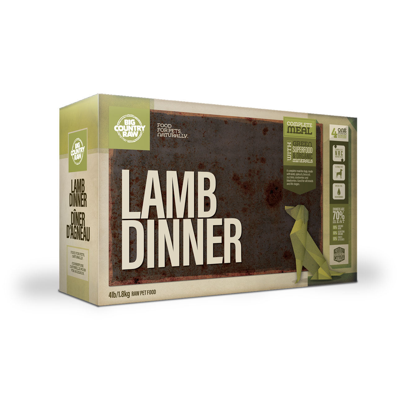 BIG COUNTRY RAW DINNER CARTON - LAMB