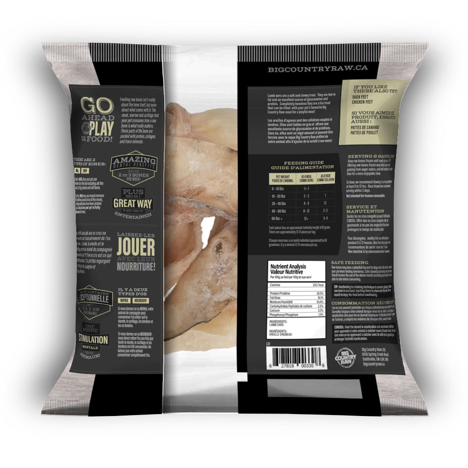 BIG COUNTRY RAW MEATY BONES - LAMB EARS