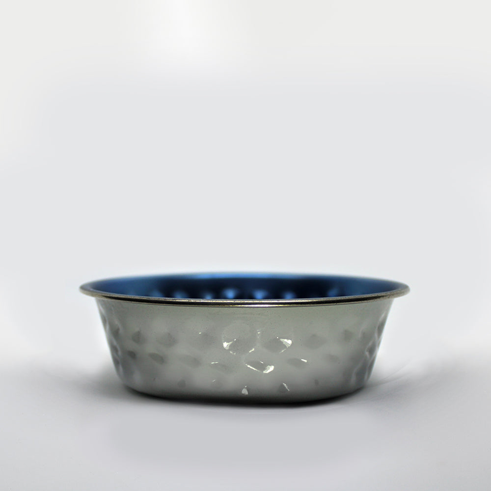 HAMMERED BOWL - METALLIC BLUE & GREY
