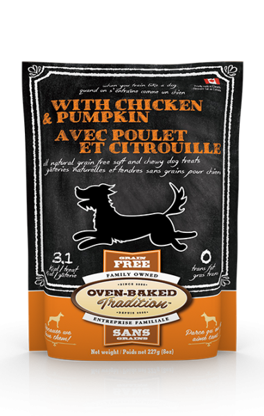 OVEN BAKED TRADITION DOG TREAT ALL NATURAL SOFT & CHEWY GRAIN-FREE TREATS FOR DOGS – CHICKEN & PUMPKIN