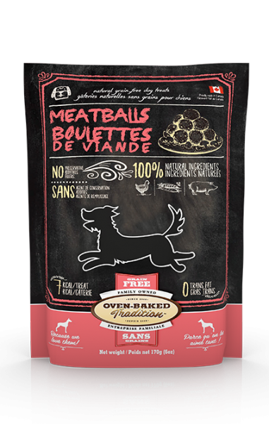 OVEN BAKED TRADITION DOG ALL NATURAL CRUNCHY AND GRAIN-FREE TREATS FOR DOGS – MEATBALLS