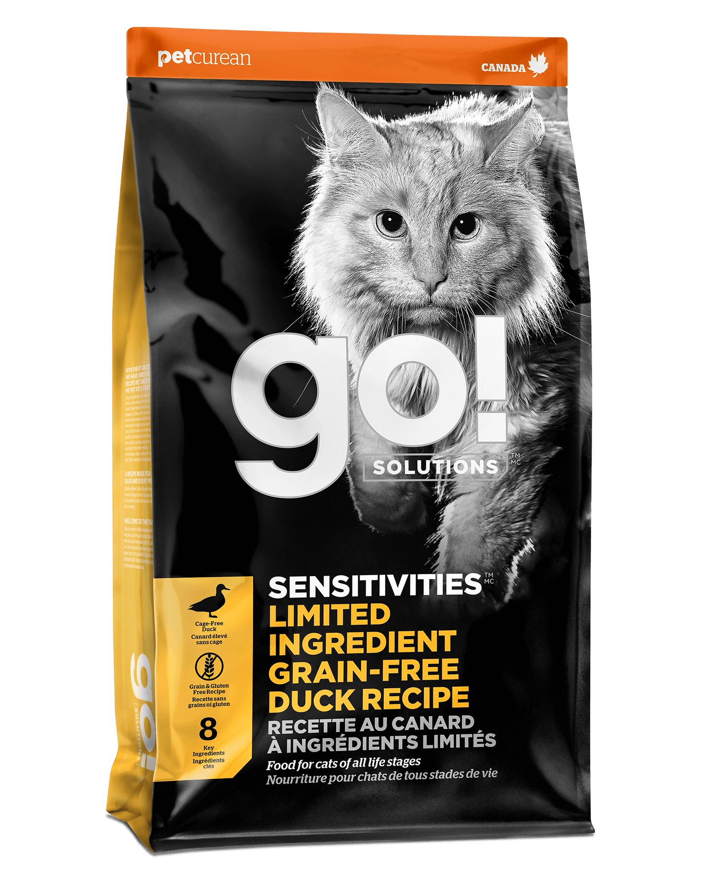 GO! SOLUTIONS SENSITIVITIES LIMITED INGREDIENT GRAIN-FREE DUCK RECIPE CAT FOOD