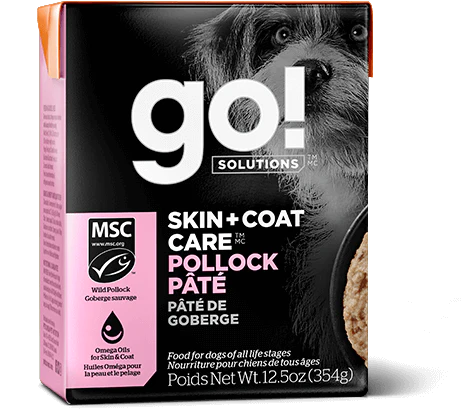 GO! SOLUTIONS SKIN + COAT CARE POLLOCK PÂTÉ WITH GRAINS FOR DOGS