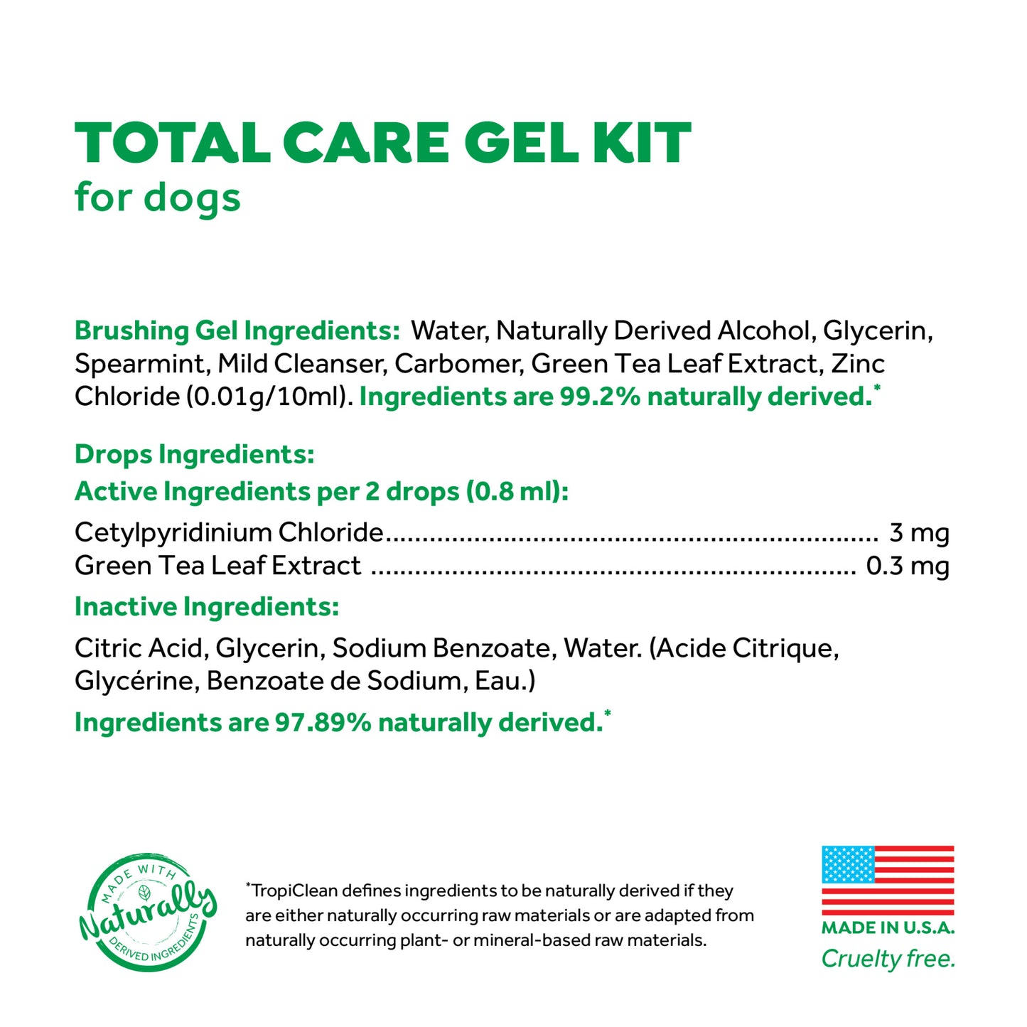 TROPICLEAN FRESH BREATH NO-BRUSHING TOTAL CARE KIT FOR DOGS