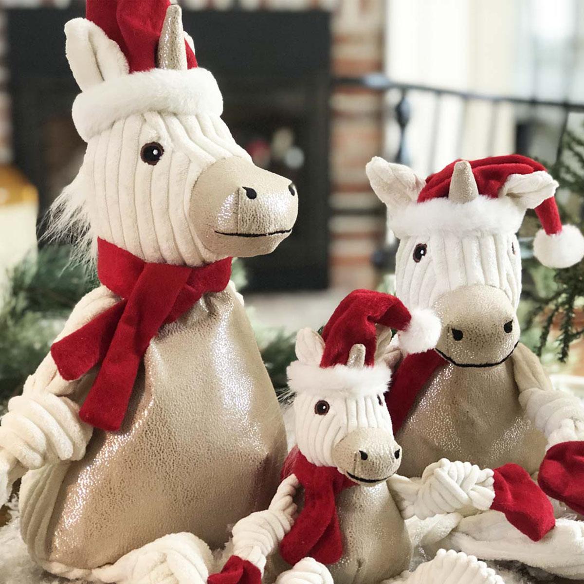 HUGGLE HOUNDS HOLIDAY KNOTIE DOG TOY - STARLIGHT UNICORN