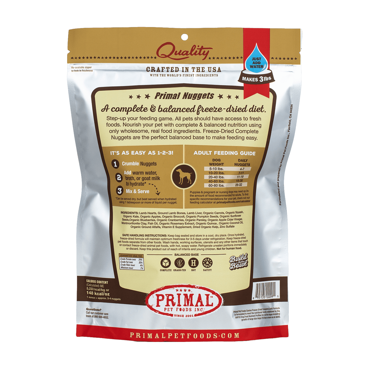 PRIMAL FREEZE-DRIED NUGGETS : LAMB