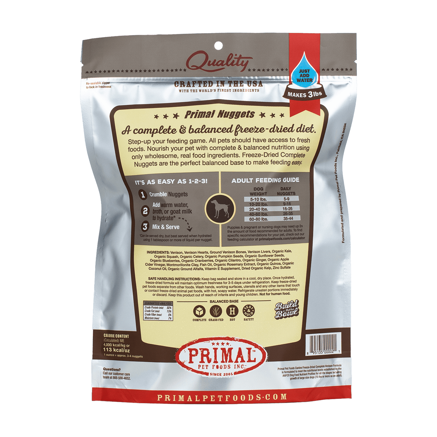 PRIMAL FREEZE-DRIED NUGGETS : VENISON
