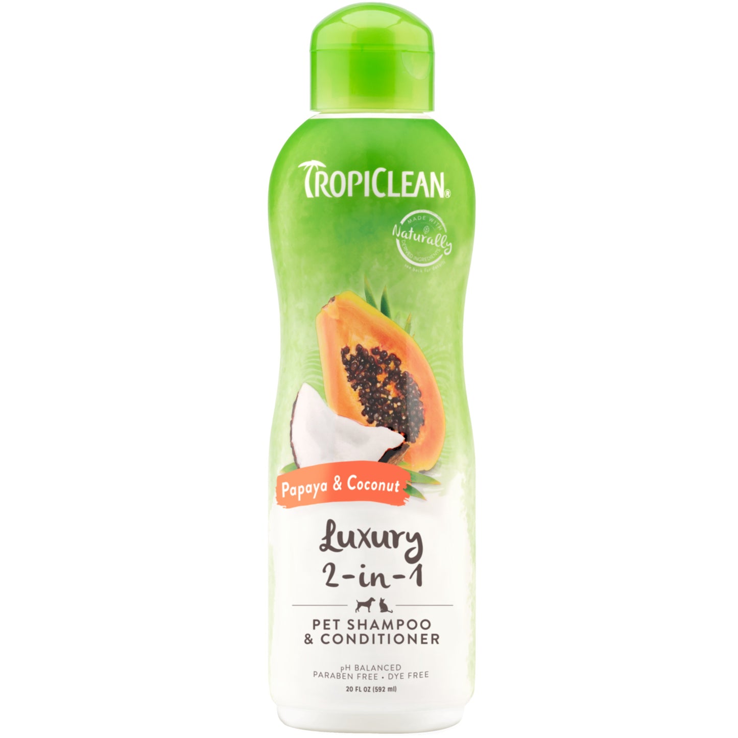 TROPICLEAN PAPAYA & COCONUT LUXURY 2-IN-1 SHAMPOO & CONDITIONER