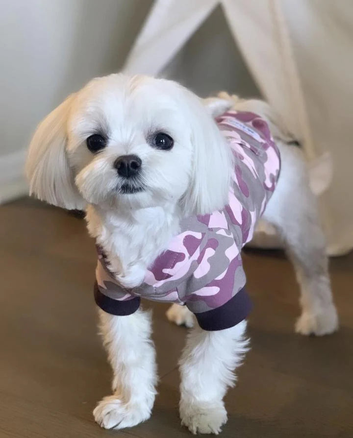SHARPER BARKER FRENCH TERRY HOODIES EMMA : PINK CAMO