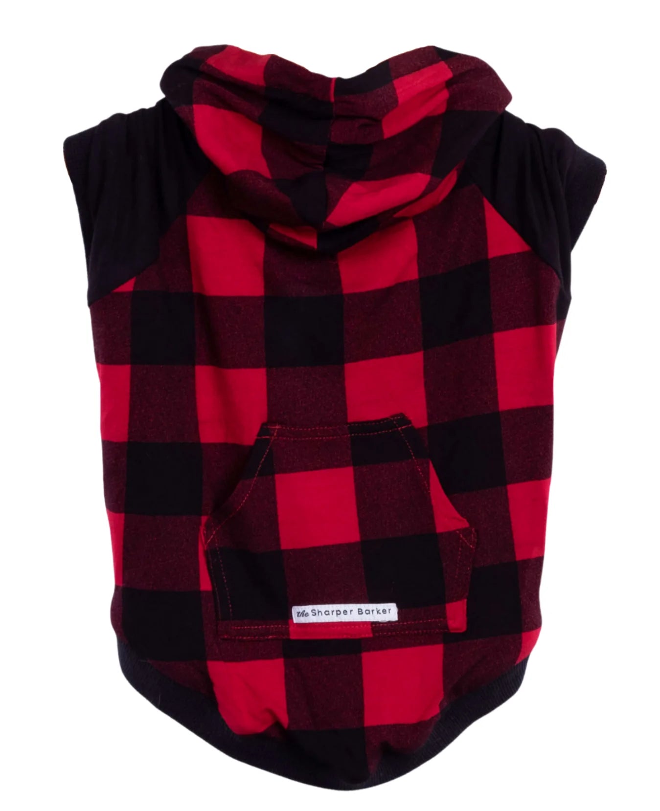 SHARPER BARKER LIGHT-WEIGHT FLEECE HOODIES : RED PLAID