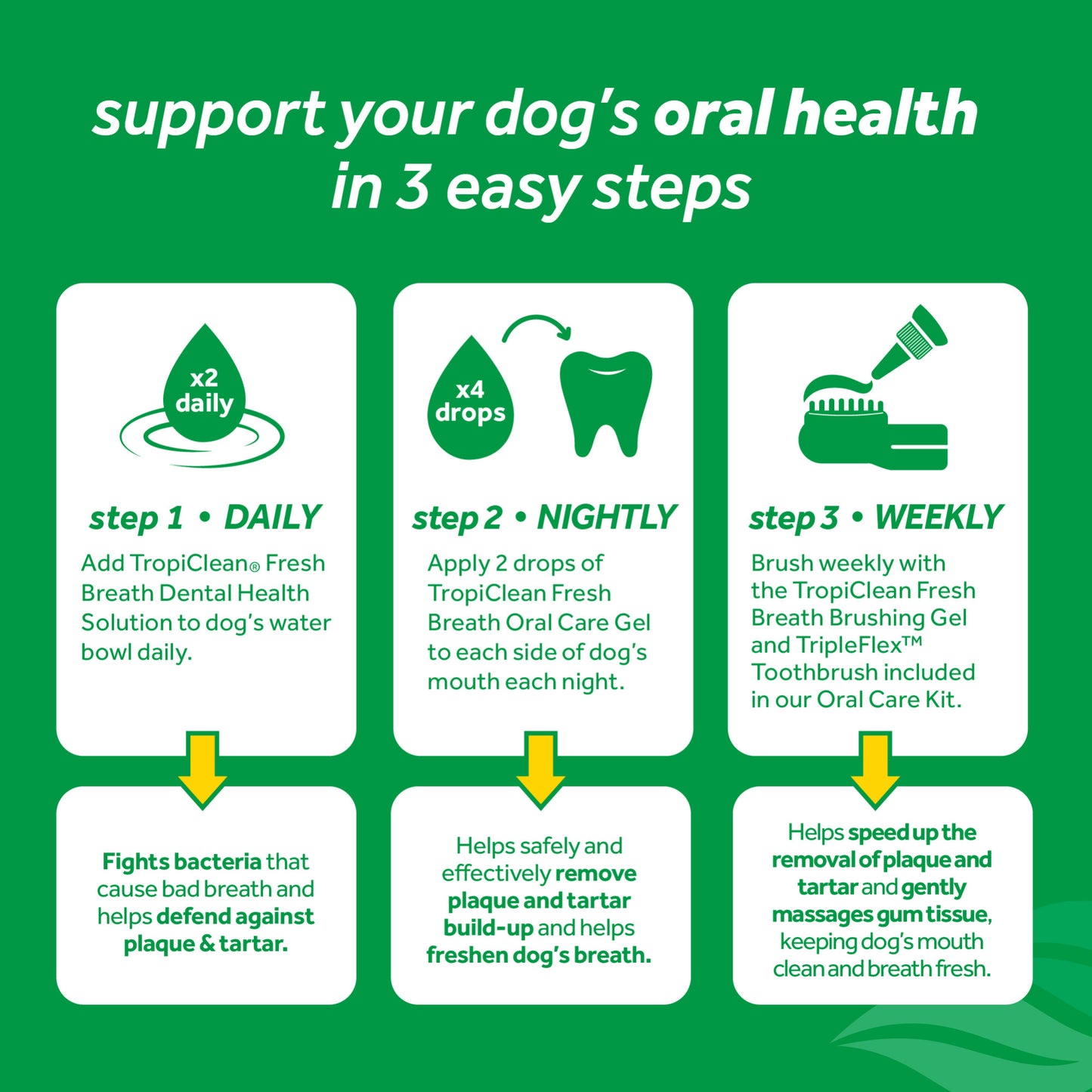 TROPICLEAN FRESH BREATH ORAL CARE KIT FOR SMALL/MEDIUM DOGS