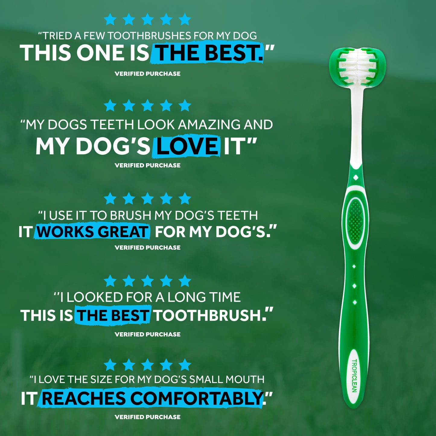 TROPICLEAN FRESH BREATH TRIPLEFLEX TOOTHBRUSH FOR SMALL/MEDIUM DOGS