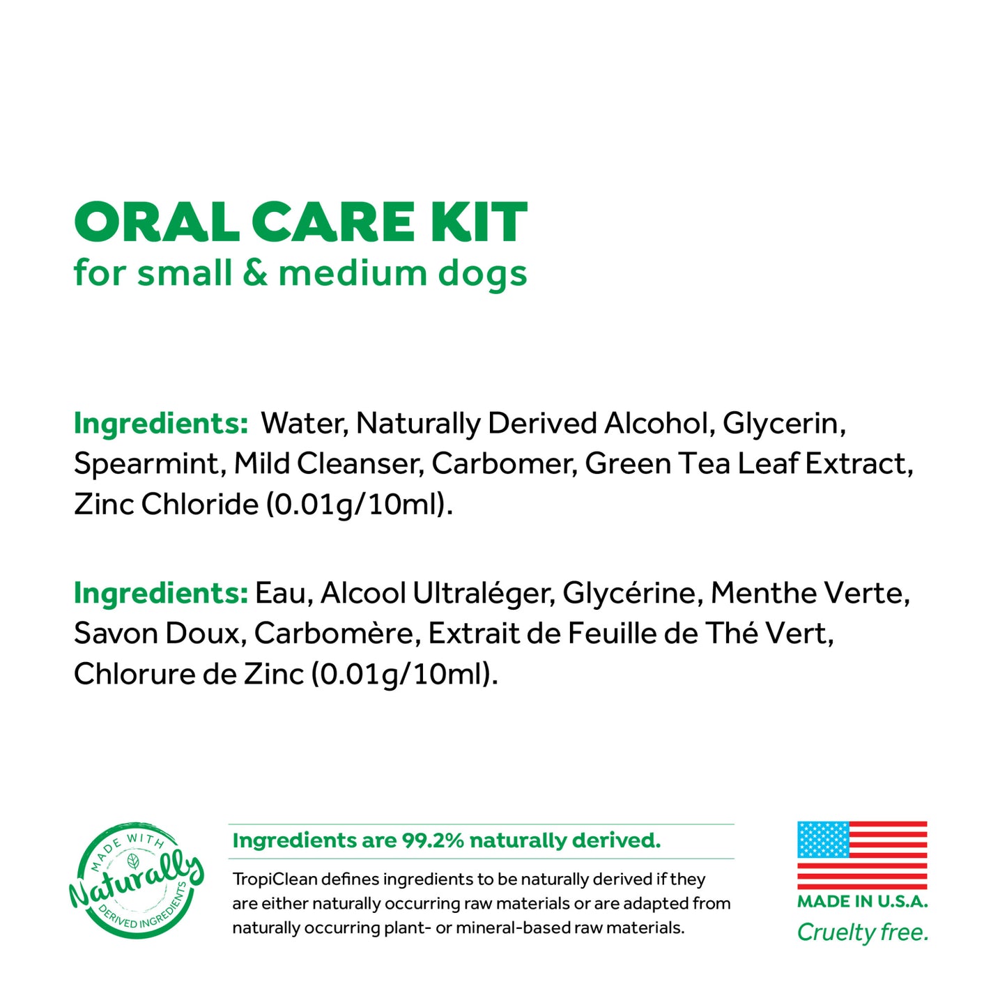 TROPICLEAN FRESH BREATH ORAL CARE KIT FOR SMALL/MEDIUM DOGS