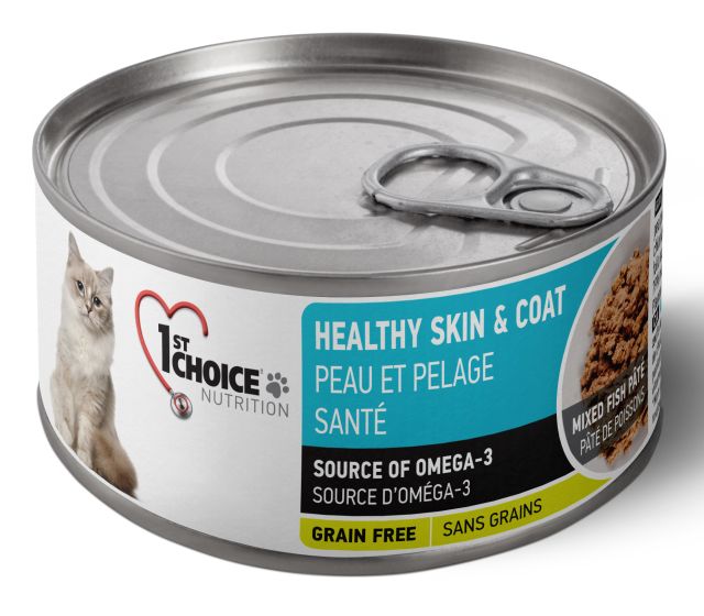 1st CHOICE ADULT HEALTHY SKIN AND COAT SALMON CANNED PATE CAT - 156G