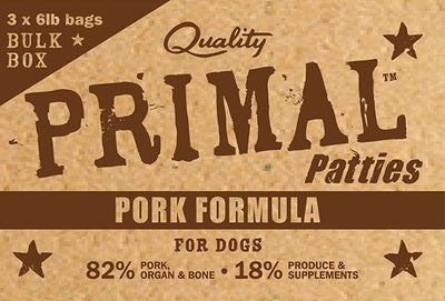 PRIMAL BULK RAW PATTIES : PORK FORMULA 18LB BOX