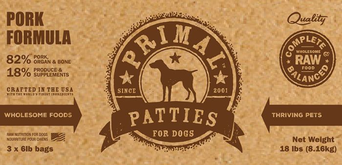 PRIMAL BULK RAW PATTIES : PORK FORMULA 18LB BOX