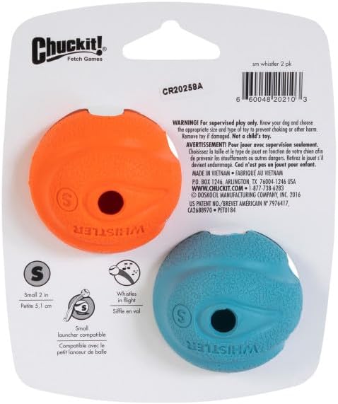 CHUCK IT! WHISTLER FETCH DOG TOY - PACK OF 2