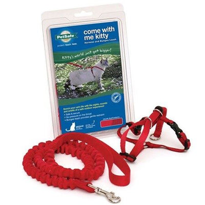 PetSafe Come With Me Kitty Harness And Bungee Leash Red