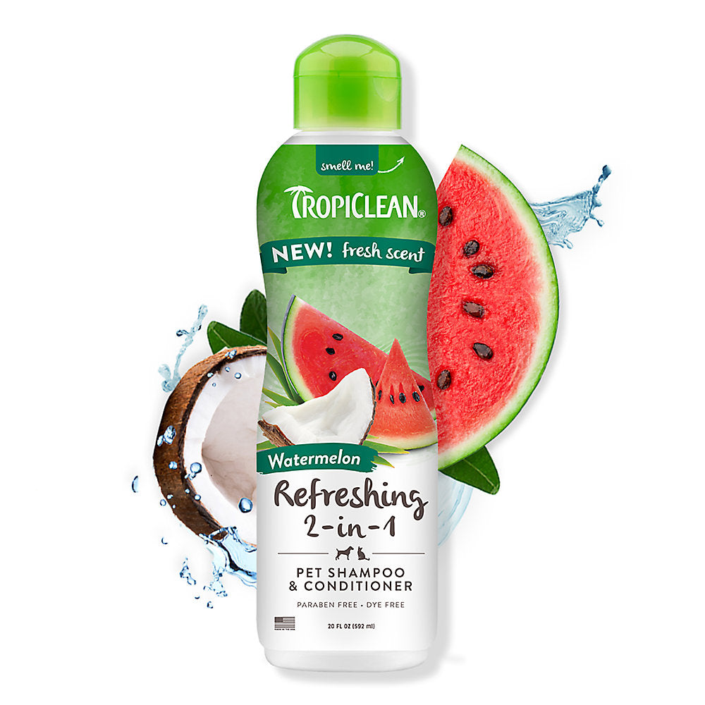 TROPICLEAN WATERMELON REFRESHING 2-IN-1 SHAMPOO FOR DOGS & CATS