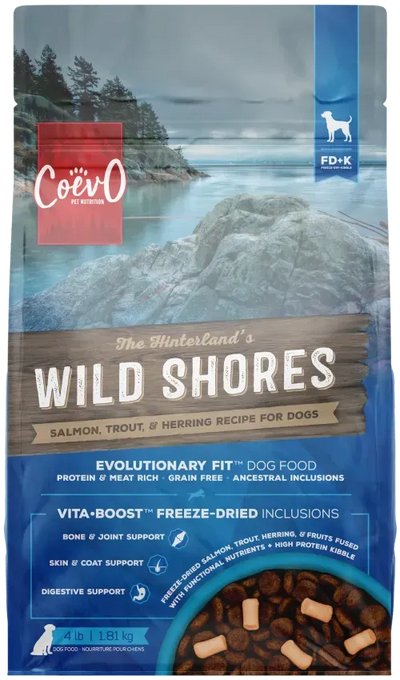 COEVO™ THE HINTERLANDS WILD SHORES FD+K™ FREEZE DRIED + KIBBLE FOOD FOR DOGS - SALMON, TROUT AND HERRING RECIPE