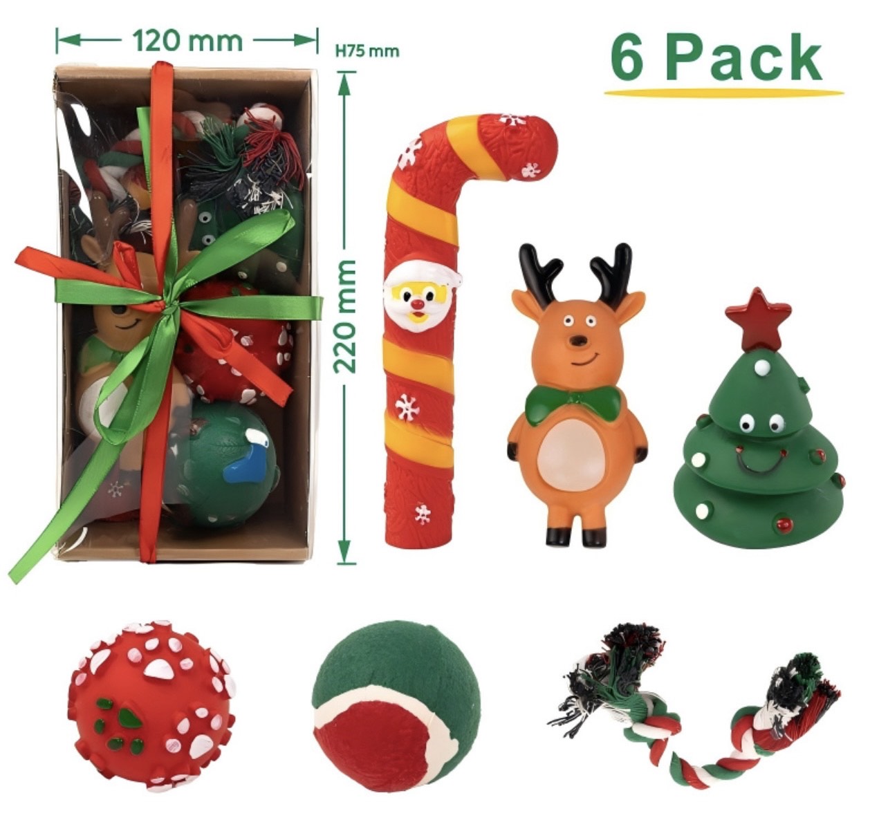 LAZZY BEAR HOLIDAY - GIFT BOX DOG TOY : COMES WITH BOX