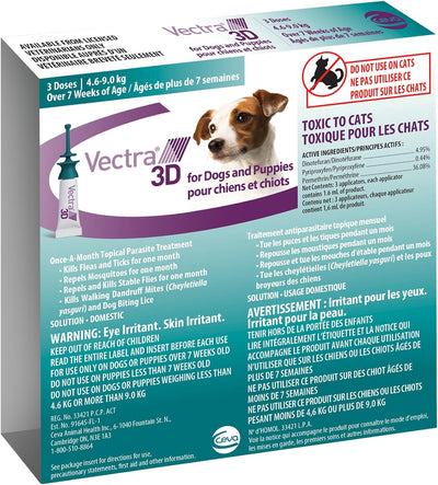 VECTRA® 3D FOR DOGS 4.6KG to 9 KG