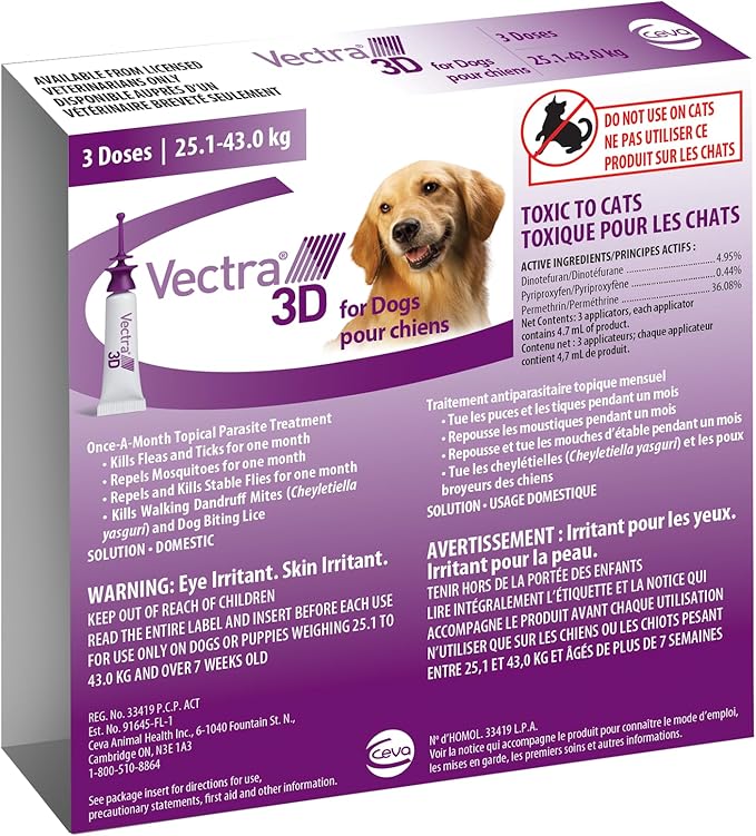 VECTRA® 3D FOR DOGS 25.1 KG to 43.0KG
