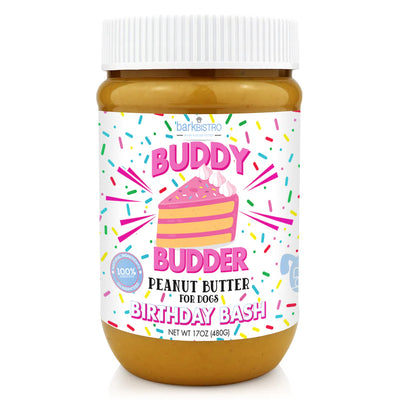 BARK BISTRO BUDDY BUDDER BIRTHDAY BASH PEANUT BUTTER FOR DOGS