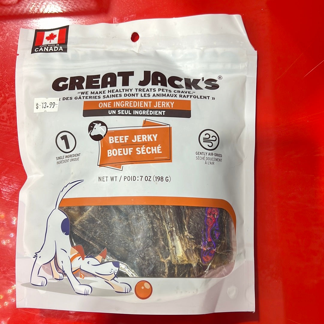 GREAT JACK'S AIR DRIED BEEF JERKY DOG TREATS