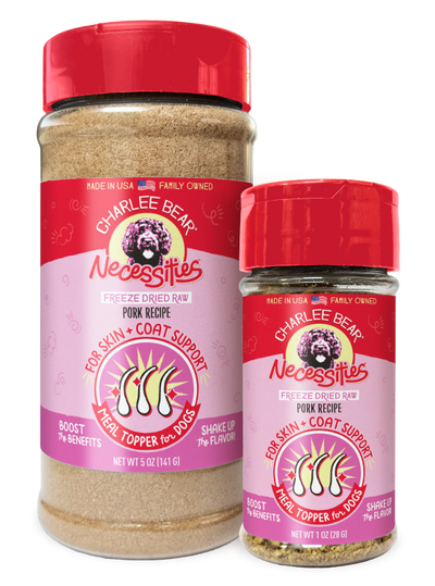 Charlee Bear® Necessities™ Freeze Dried Raw Pork Recipe for Skin + Coat Support Meal Topper for Dogs 1oz