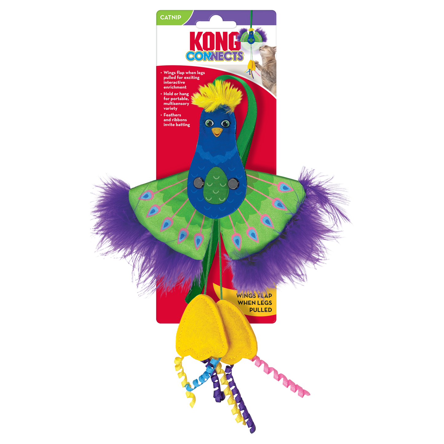 KONG CONNECTS PEACOCK CAT TOYS