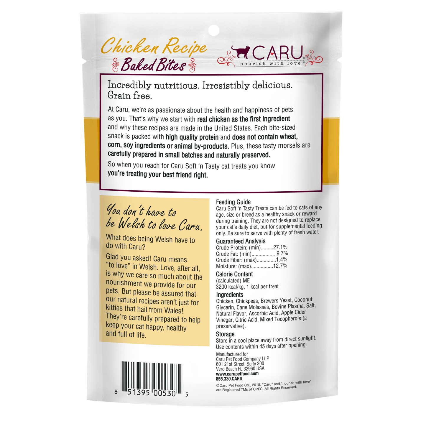 CARU SOFT 'N TASTY BAKED BITES CHICKEN RECIPE CAT TREATS