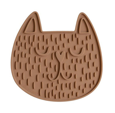 Dexypaws Purrr-lick Cat Face Enrichment Licking Mat, Orange Cat & Dog