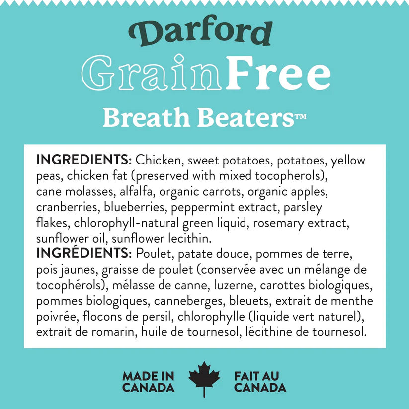 DARFORD GRAIN-FREE BREATH BEATERS DOG TREATS