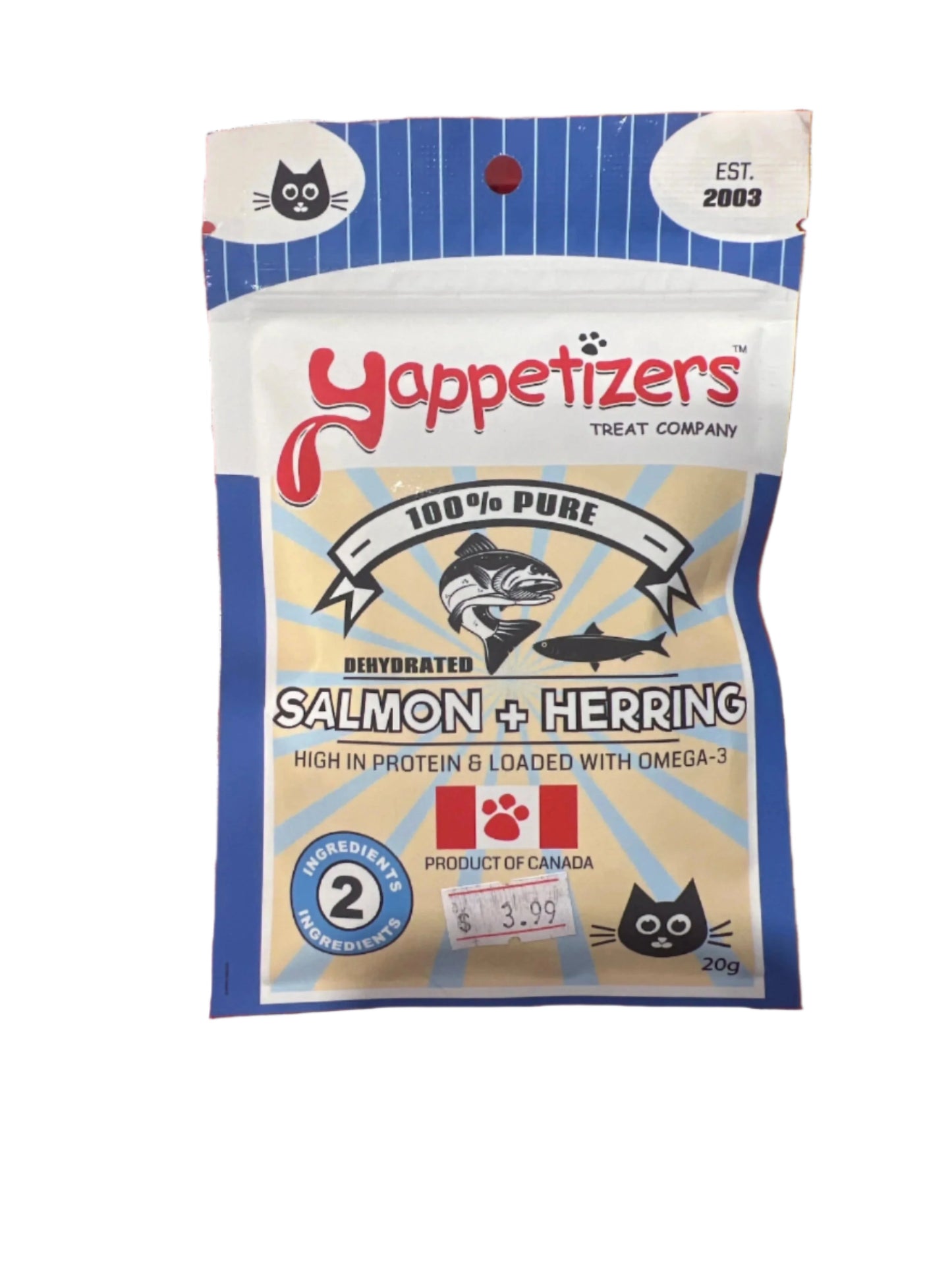 YAPPETIZERS DEHYDRATED SALMON + HERRING CAT TREATS