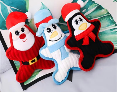 LAZZY BEAR HOLIDAY - XMAS BUDDIES PLUSH DOG TOY ASSORTED