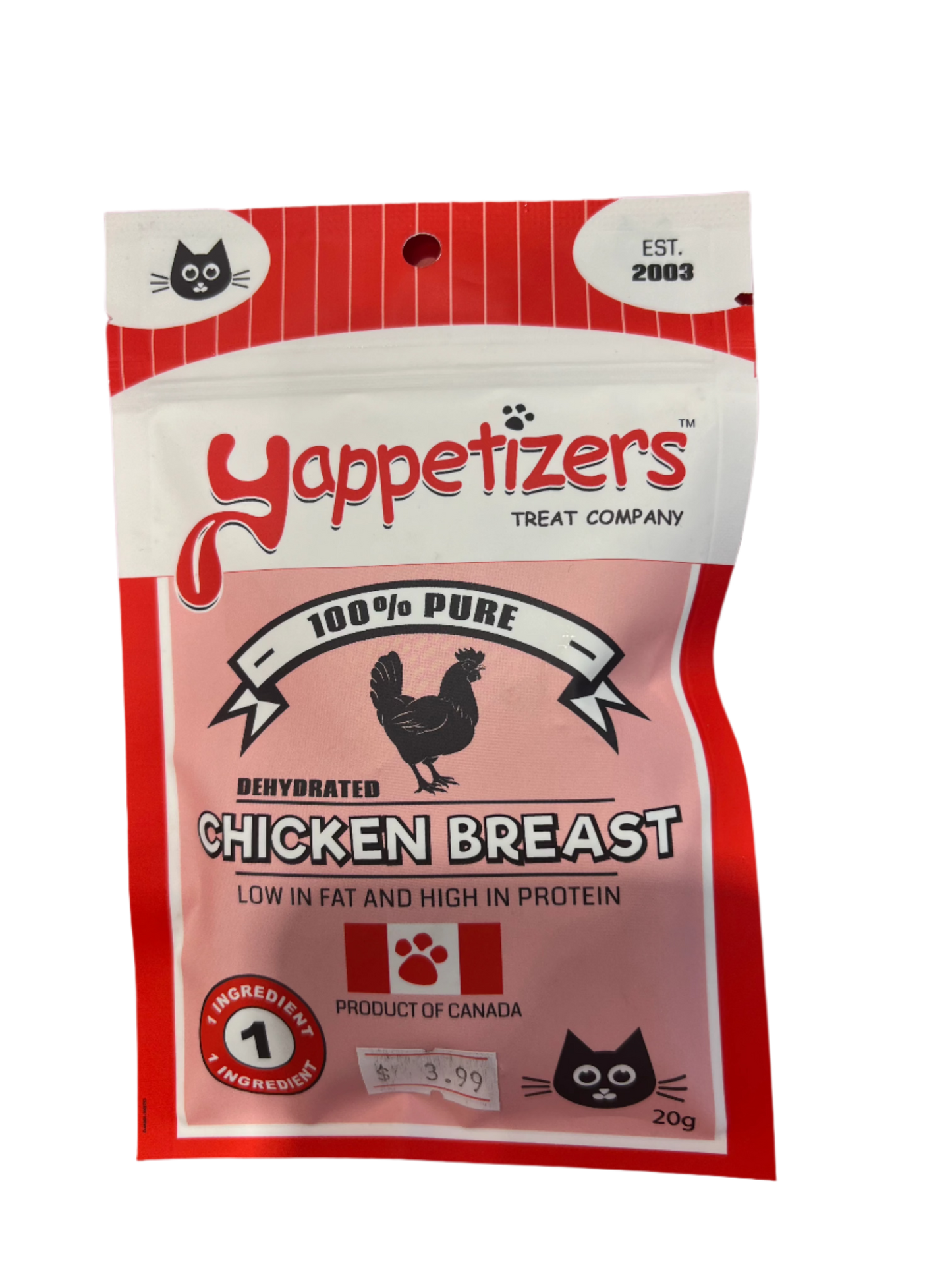 YAPPETIZERS DEHYDRATED CHICKEN BREAST CAT TREAT