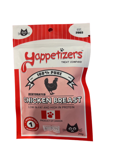 YAPPETIZERS DEHYDRATED CHICKEN BREAST CAT TREAT