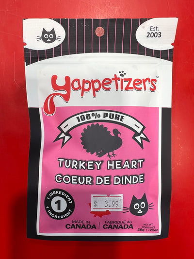 YAPPETIZERS DEHYDRATED TURKEY HEART CAT TREAT