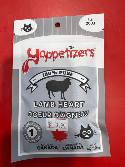 YAPPETIZERS DEHYDRATED LAMB HEART CAT TREAT