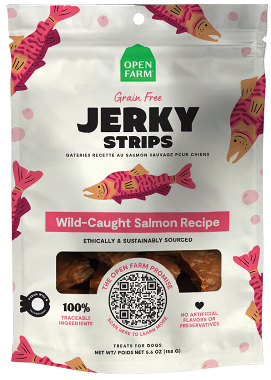 OPEN FARM® GRAIN FREE WILD CAUGHT SALMON JERKY DOG TREATS