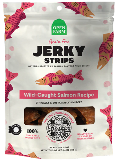 OPEN FARM® GRAIN FREE WILD CAUGHT SALMON JERKY DOG TREATS