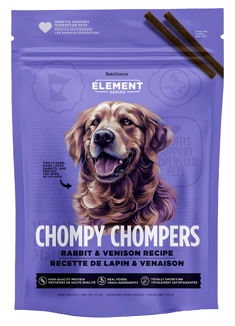 NUTRISOURCE® RABBIT & VENISON CHOMPY CHOMPERS DOG TREAT