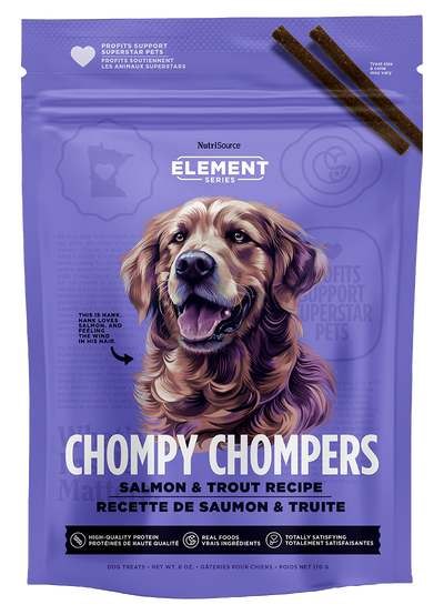 NUTRISOURCE® SALMON & TROUT CHOMPY CHOMPERS DOG TREAT