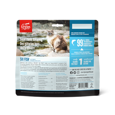 ORIJEN FREEZE-DRIED CAT TREATS - SIX FISH RECIPE