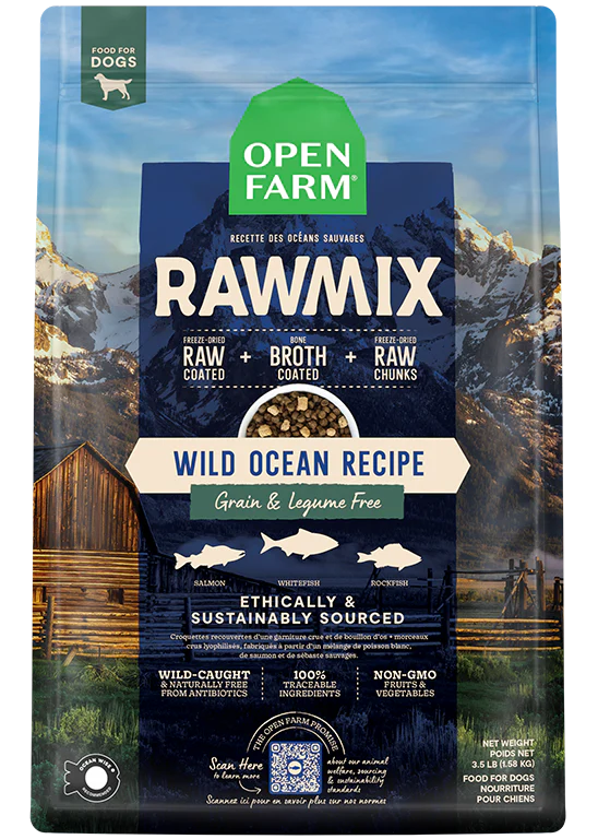 OPEN FARM® RAWMIX WILD OCEAN RECIPE WITH ANCIENT GRAINS DOG FOOD